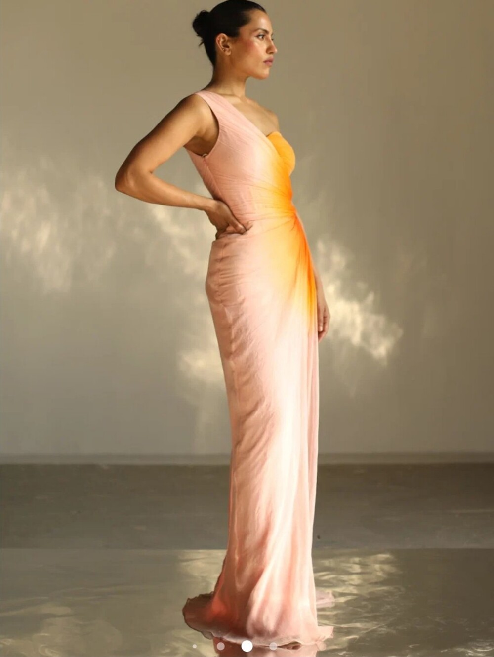 NwOT Swaan Plumeria Ombre Orange Floor-Length Gown Maxi Dress Size XL - Picture 2 of 10